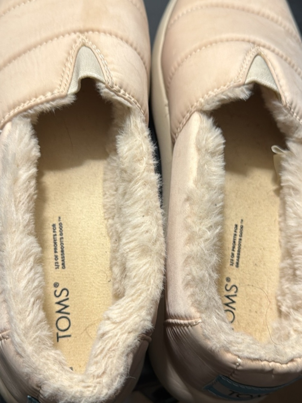 TOMS Women's Quilted Slip-On Slippers in Blush Pink